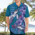 Hawaiian Turtle Love Couple Hawaiian Shirt - Sweet Hibiscus and Kakau Pattern Sapphire Color