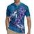 Hawaiian Turtle Love Couple Rugby Jersey - Sweet Hibiscus and Kakau Pattern Sapphire Color