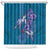 Hawaiian Turtle Love Couple Shower Curtain - Sweet Hibiscus and Kakau Pattern Sapphire Color