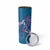 Hawaiian Turtle Love Couple Skinny Tumbler Sweet Hibiscus and Kakau Pattern Sapphire Color