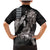 Hawaiian Turtle Love Couple Family Matching Mermaid Dress and Hawaiian Shirt - Sweet Hibiscus and Kakau Pattern Grayscale Color