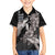 Hawaiian Turtle Love Couple Family Matching Tank Maxi Dress and Hawaiian Shirt - Sweet Hibiscus and Kakau Pattern Grayscale Color