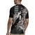 Hawaiian Turtle Love Couple Rugby Jersey - Sweet Hibiscus and Kakau Pattern Grayscale Color