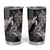 Hawaiian Turtle Love Couple Tumbler Cup Sweet Hibiscus and Kakau Pattern Grayscale Color