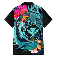 Hawaii Family Matching Tank Maxi Dress and Hawaiian Shirt Whale Mix Hibiscus and Kanaka Maoli LT03 - Polynesian Pride