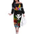Hawaii Lei Day Family Matching Off The Shoulder Long Sleeve Dress and Hawaiian Shirt Hibiscus Wreath and Polynesian Pattern
