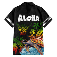 Hawaii Lei Day Family Matching Off Shoulder Maxi Dress and Hawaiian Shirt Hibiscus Wreath and Polynesian Pattern