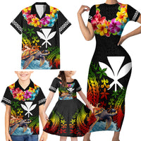 Hawaii Lei Day Family Matching Short Sleeve Bodycon Dress and Hawaiian Shirt Hibiscus Wreath and Polynesian Pattern LT03 - Polynesian Pride
