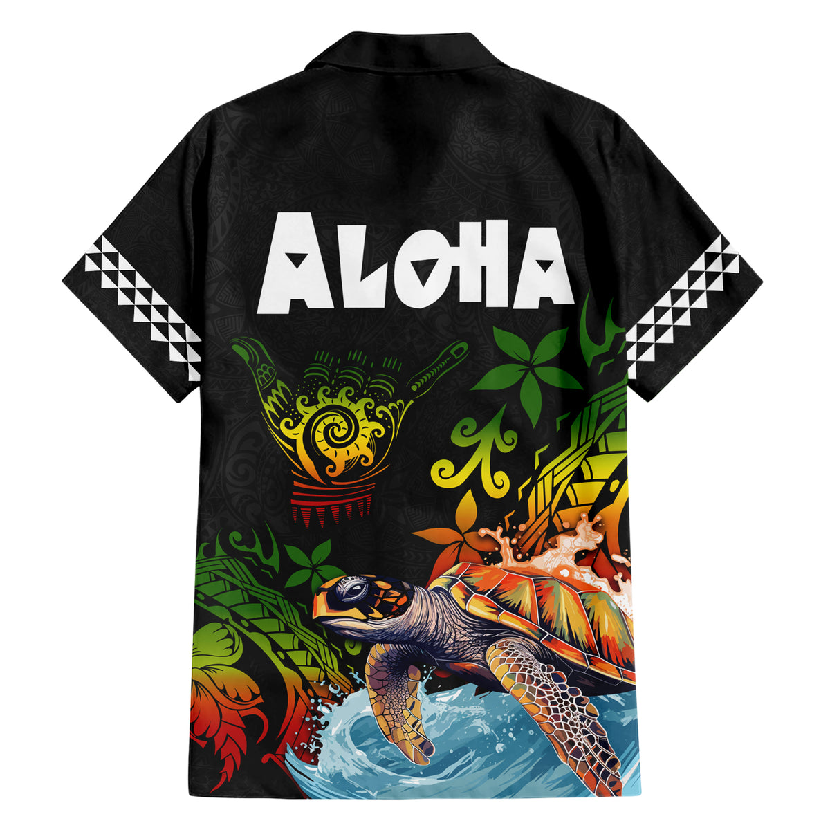 Hawaii Lei Day Family Matching Short Sleeve Bodycon Dress and Hawaiian Shirt Hibiscus Wreath and Polynesian Pattern LT03 - Polynesian Pride