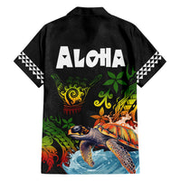 Hawaii Lei Day Family Matching Short Sleeve Bodycon Dress and Hawaiian Shirt Hibiscus Wreath and Polynesian Pattern LT03 - Polynesian Pride