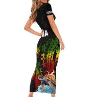 Hawaii Lei Day Family Matching Short Sleeve Bodycon Dress and Hawaiian Shirt Hibiscus Wreath and Polynesian Pattern LT03 - Polynesian Pride