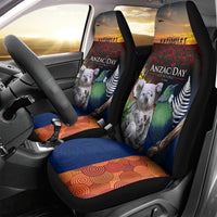 Australia and New Zealand ANZAC Day Car Seat Cover Tui Bird and Koala mix Maori and Aboriginal Pattern