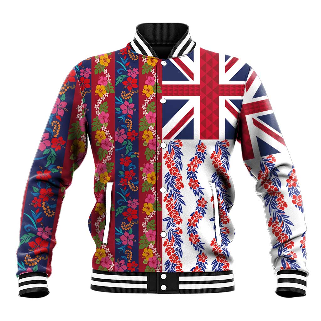 Hawaiian Lei Baseball Jacket National Flag Striped Style