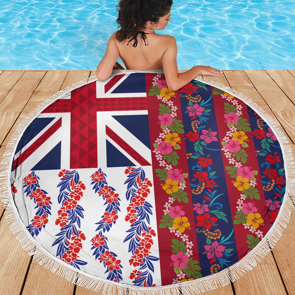 Hawaiian Lei Beach Blanket National Flag Striped Style