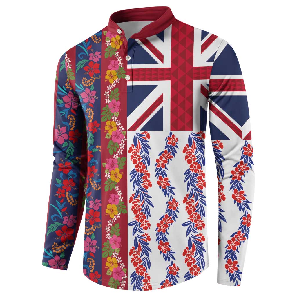 Hawaiian Lei Button Sweatshirt National Flag Striped Style