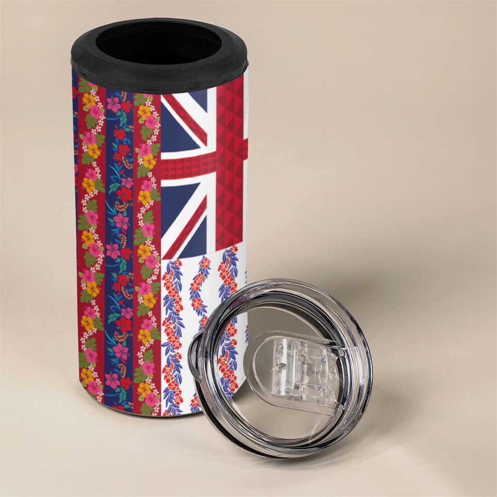 Hawaiian Lei 4 in 1 Can Cooler Tumbler National Flag Striped Style