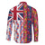 Hawaiian Lei Family Matching Mermaid Dress and Hawaiian Shirt National Flag Striped Style