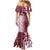 Hawaiian Lei Family Matching Mermaid Dress and Hawaiian Shirt National Flag Striped Style