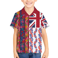Hawaiian Lei Kid Hawaiian Shirt National Flag Striped Style