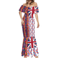 Hawaiian Lei Mermaid Dress National Flag Striped Style
