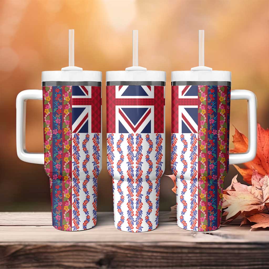 Hawaiian Lei Tumbler With Handle National Flag Striped Style
