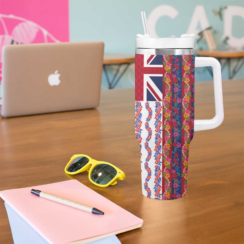 Hawaiian Lei Tumbler With Handle National Flag Striped Style