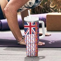 Hawaiian Lei Tumbler With Handle National Flag Striped Style