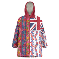 Hawaiian Lei Wearable Blanket Hoodie National Flag Striped Style