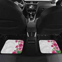 Hawaiian Hibiscus and Art Polynesian Tattoo Car Mats White Color