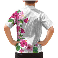 Hawaiian Hibiscus and Art Polynesian Tattoo Family Matching Mermaid Dress and Hawaiian Shirt White Color LT03 - Polynesian Pride