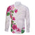 Hawaiian Hibiscus and Art Polynesian Tattoo Family Matching Mermaid Dress and Hawaiian Shirt White Color