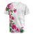 Hawaiian Hibiscus and Art Polynesian Tattoo Rugby Jersey White Color