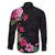 Hawaiian Hibiscus and Art Polynesian Tattoo Family Matching Mermaid Dress and Hawaiian Shirt Black Color