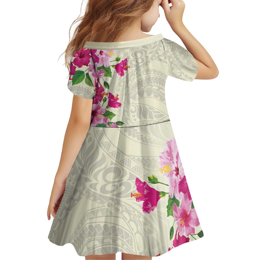 Hawaiian Hibiscus and Art Polynesian Tattoo Family Matching Puletasi and Hawaiian Shirt Beige Color LT03 - Polynesian Pride