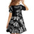 Hawaiian Lei Plumeria and Tropical Leaves Family Matching Mermaid Dress and Hawaiian Shirt Watercolor Style-Grayscale