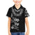 Hawaiian Lei Plumeria and Tropical Leaves Family Matching Mermaid Dress and Hawaiian Shirt Watercolor Style-Grayscale
