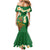 Hawaii Turtle Plumeria Flower Family Matching Mermaid Dress and Hawaiian Shirt Polynesian Pattern Green Color