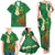 Hawaii Turtle Plumeria Flower Family Matching Tank Maxi Dress and Hawaiian Shirt Polynesian Pattern Green Color
