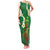 Hawaii Turtle Plumeria Flower Family Matching Tank Maxi Dress and Hawaiian Shirt Polynesian Pattern Green Color