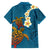 Hawaii Turtle Plumeria Flower Hawaiian Shirt Polynesian Pattern Blue Color