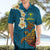 Hawaii Turtle Plumeria Flower Hawaiian Shirt Polynesian Pattern Blue Color