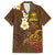 Hawaii Turtle Plumeria Flower Hawaiian Shirt Polynesian Pattern Brown Color