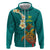 Hawaii Turtle Plumeria Flower Hoodie Polynesian Pattern Turquoise Color