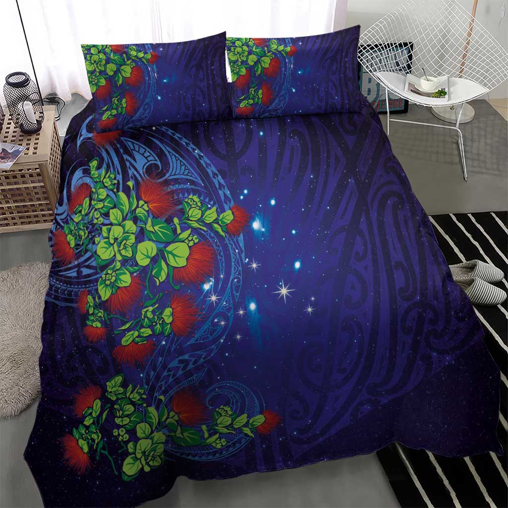Matariki New Zealand Maori and Pohutukawa Bedding Set Galaxy Blue Sky Style