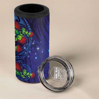 Matariki New Zealand Maori and Pohutukawa 4 in 1 Can Cooler Tumbler Galaxy Blue Sky Style