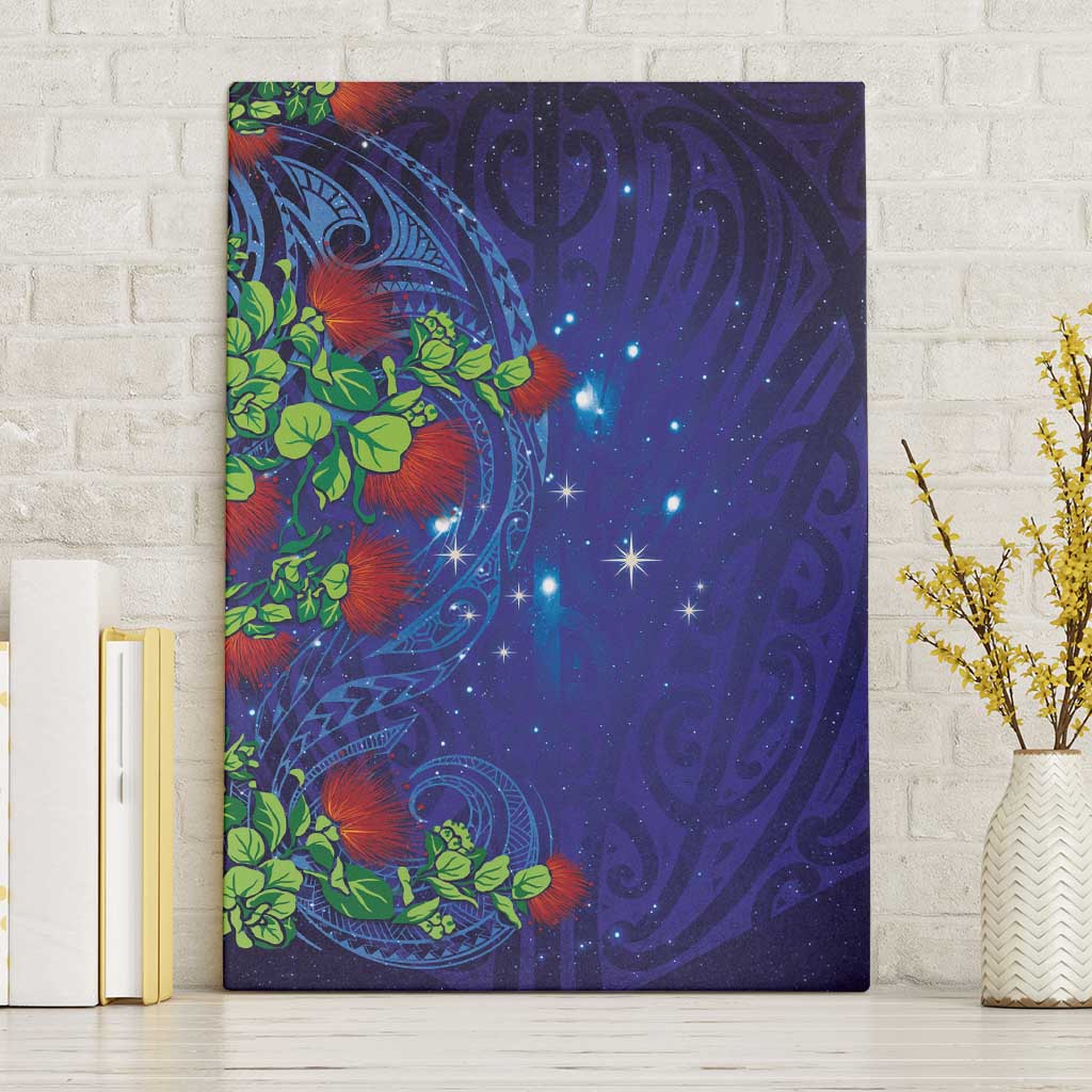 Matariki New Zealand Maori and Pohutukawa Canvas Wall Art Galaxy Blue Sky Style