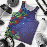 Matariki New Zealand Maori and Pohutukawa Men Tank Top Galaxy Blue Sky Style