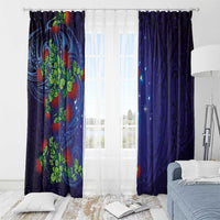 Matariki New Zealand Maori and Pohutukawa Window Curtain Galaxy Blue Sky Style