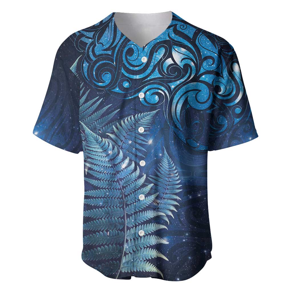 Matariki New Zealand Maori Silver Fern Baseball Jersey Galaxy Blue Sky Style