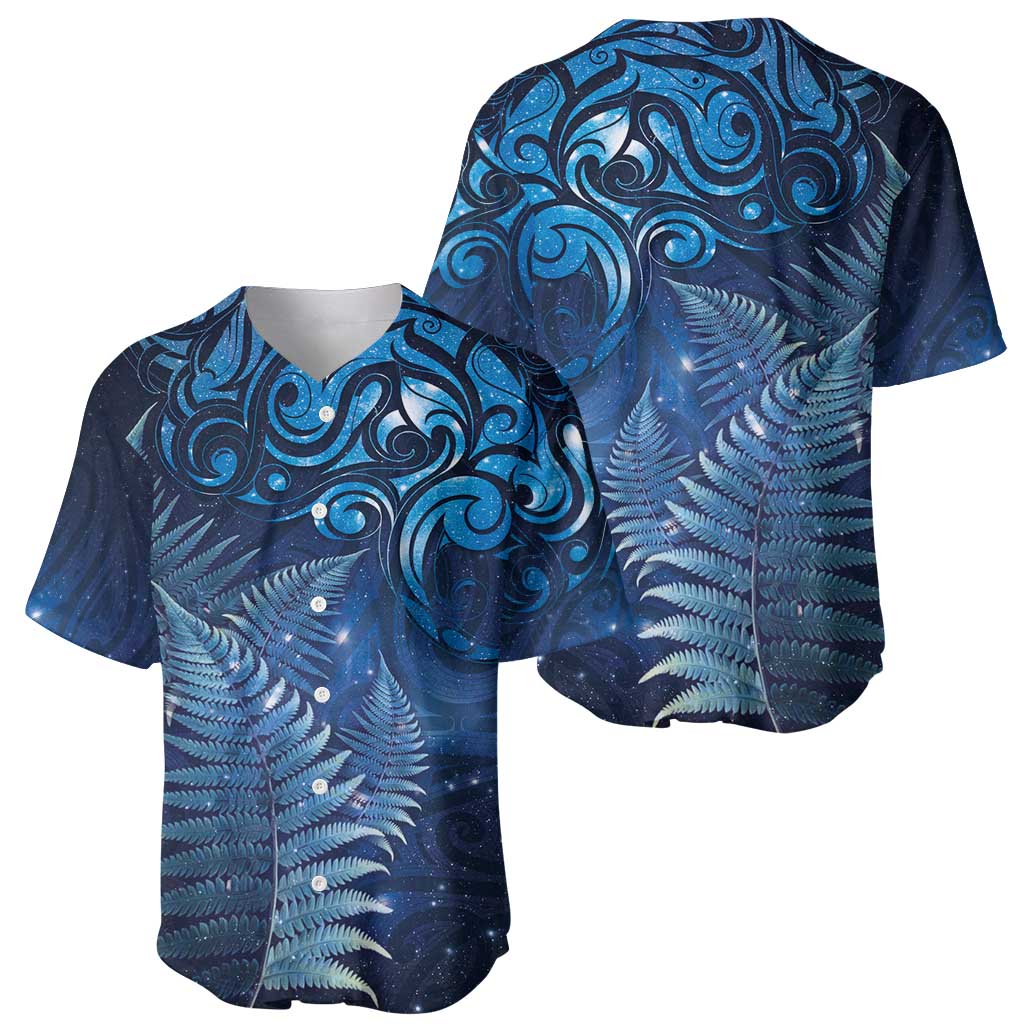 Matariki New Zealand Maori Silver Fern Baseball Jersey Galaxy Blue Sky Style